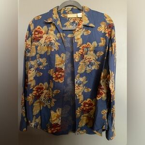 Liz Claiborne Floral Long Sleeve Button-Up Size Small